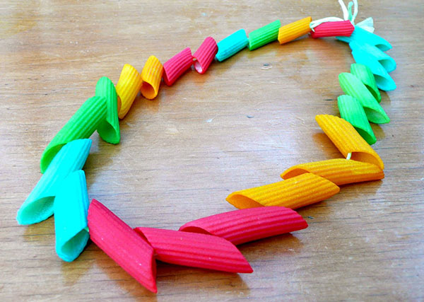 Make A Colorful Mandala or Pasta Necklace