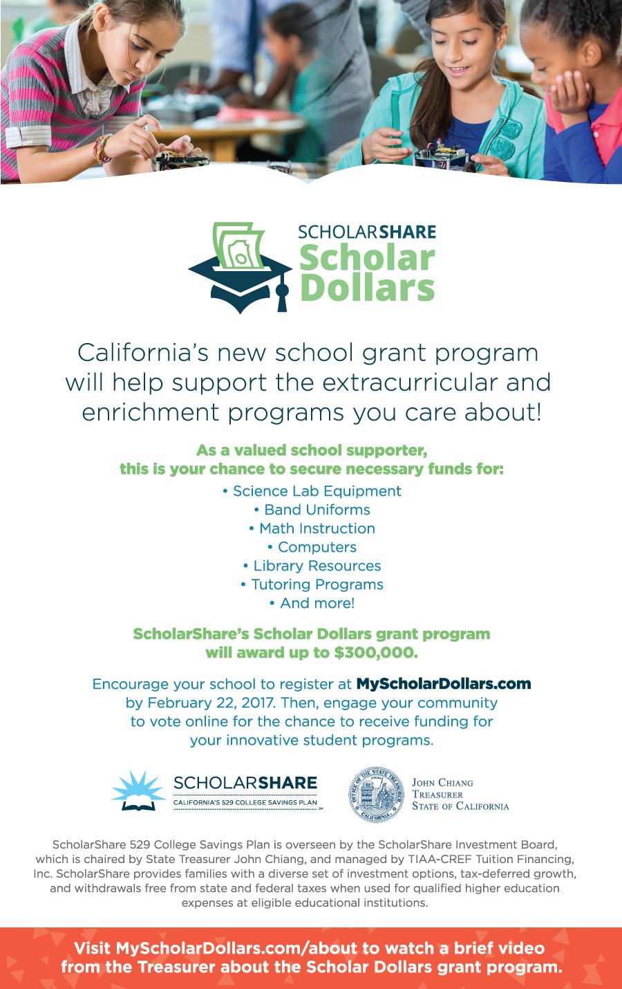 Scholar Dollars Grant from ScholarShare | innovative school programs