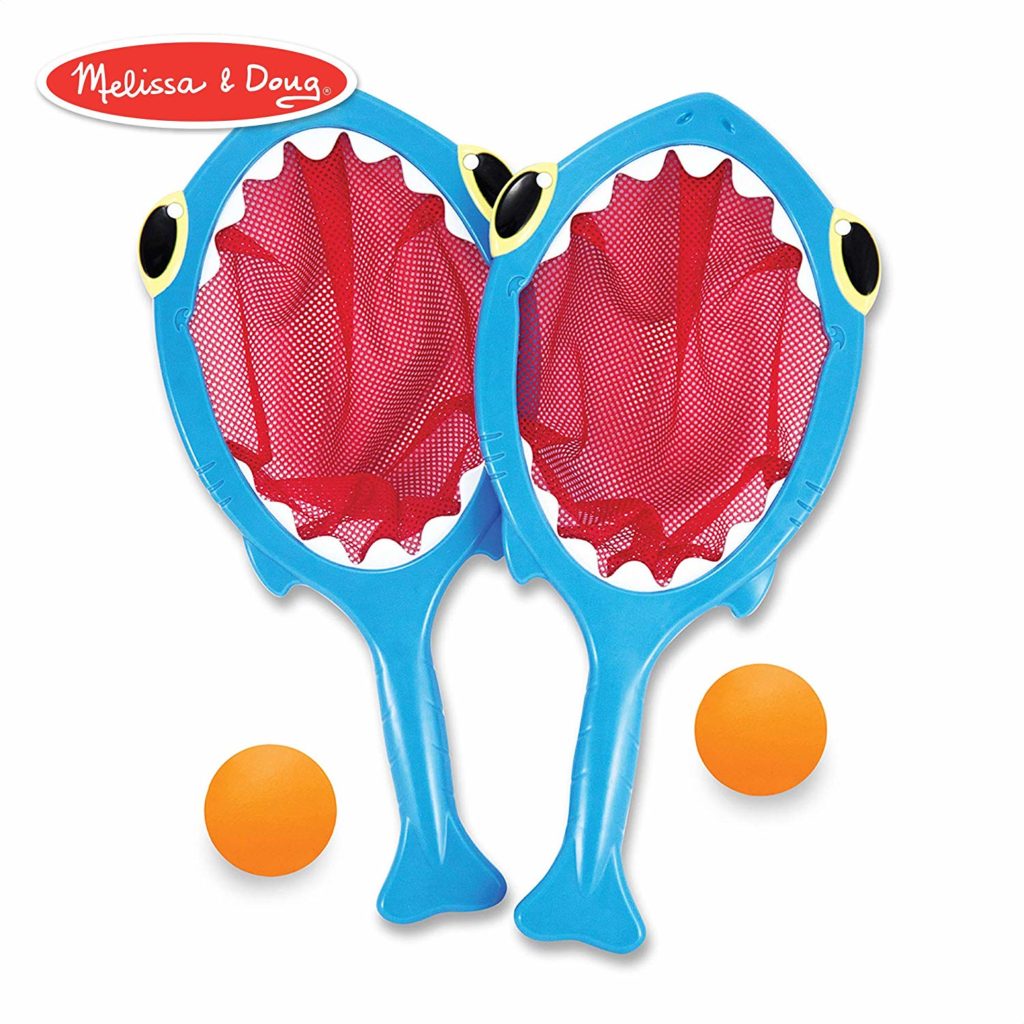 Sunny Patch Spark Shark Toss and Catch Net Pool Game With 2 Balls - kids outdoor toys
