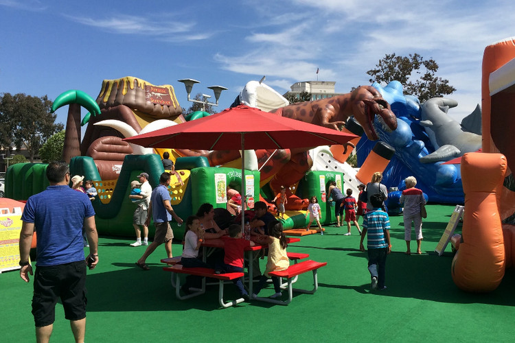 Fun things to do with kids in San Diego - Inflatable World Amusement Park