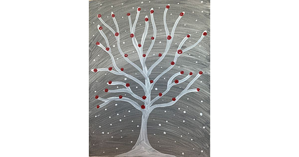 white tree painting