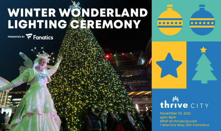 Holiday lights events in San Francisco - Thrive City Winter Wonderland - Lighting Ceremony