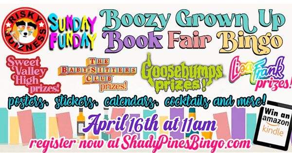 Sunday Funday - Boozy Grown Up Book Fair Bingo