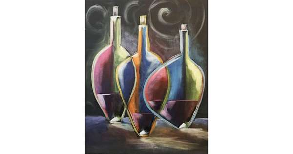 Three Bottles paint and sip painting