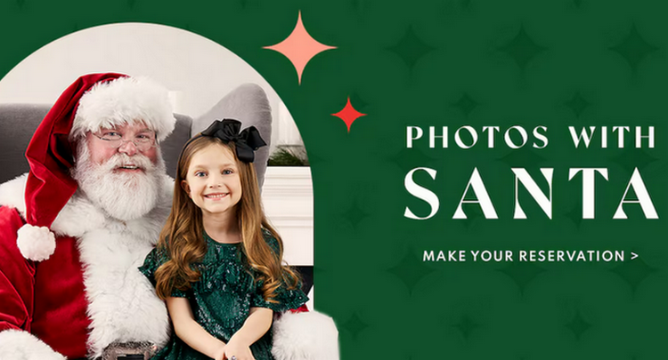 Best Places to See Santa in San Francisco this holiday season - Photos with Santa at Stonestown Galleria!